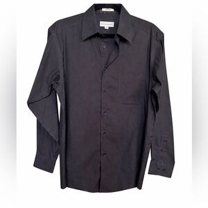 Pronto Uomo Men’s 15 32/33 Black Long Sleeve Dress Shirt Button Up
